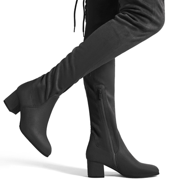 Dream Pairs Charcoal Over-the-Knee Boots - Picture 2 of 4